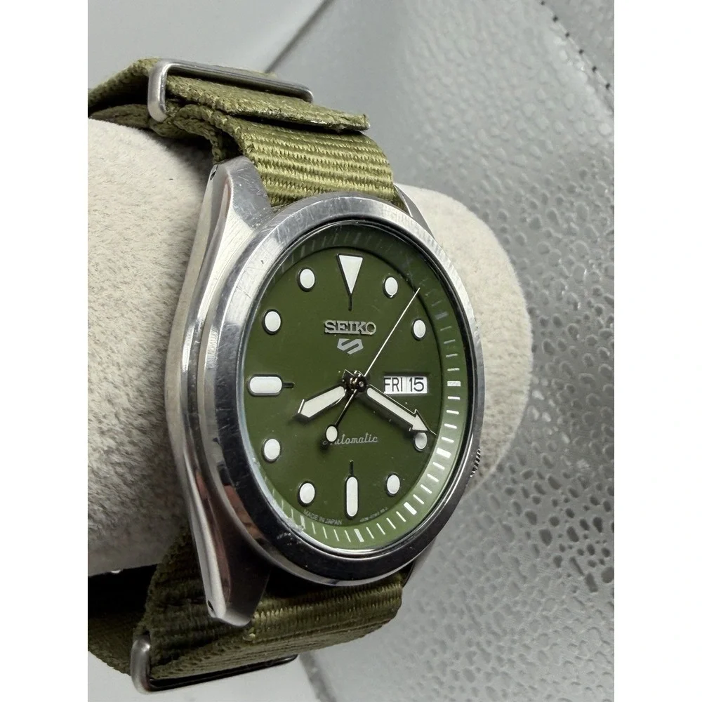 Seiko Green Dial 4R36-08L0 Automatic Mens Working Watch 40MM 9